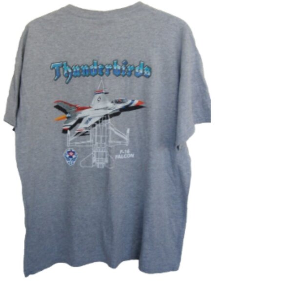 USAF Thunderbirds F-16 Falcon Print Crewneck T-Shirt - Picture 1 of 2